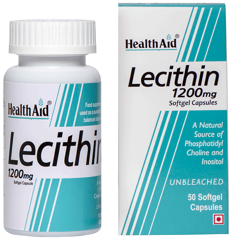 HealthAid Lecithin 1200 mg Soft Gelatin Capsule | Supports Liver, Brain & Heart Health