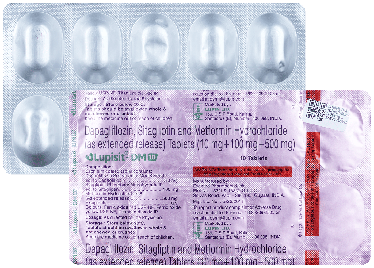 Lupisit DM 10mg/500mg/100mg Tablet