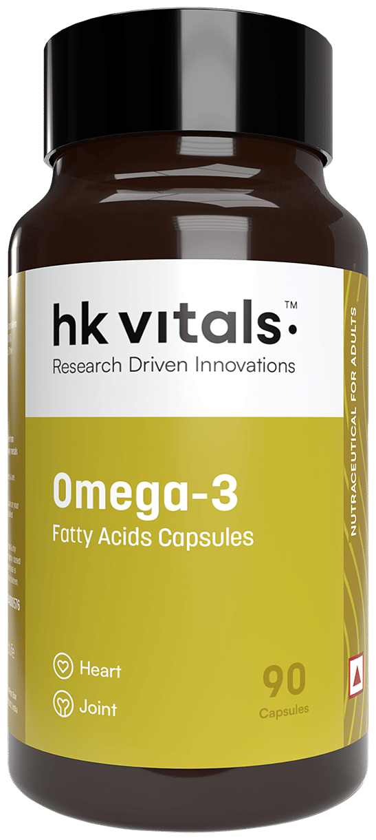 HK Vitals Omega 3 Fatty Acids with DHA & EPA | For Heart, Joint & Brain Health | Soft Gelatin Capsule | Nutrition Care