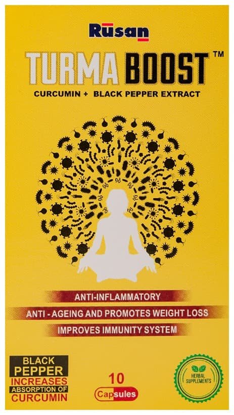 TurmaBoost Curcumin 95% (400mg) + Black Pepper Extract (Piperine 5mg) Capsule | Immunity Booster