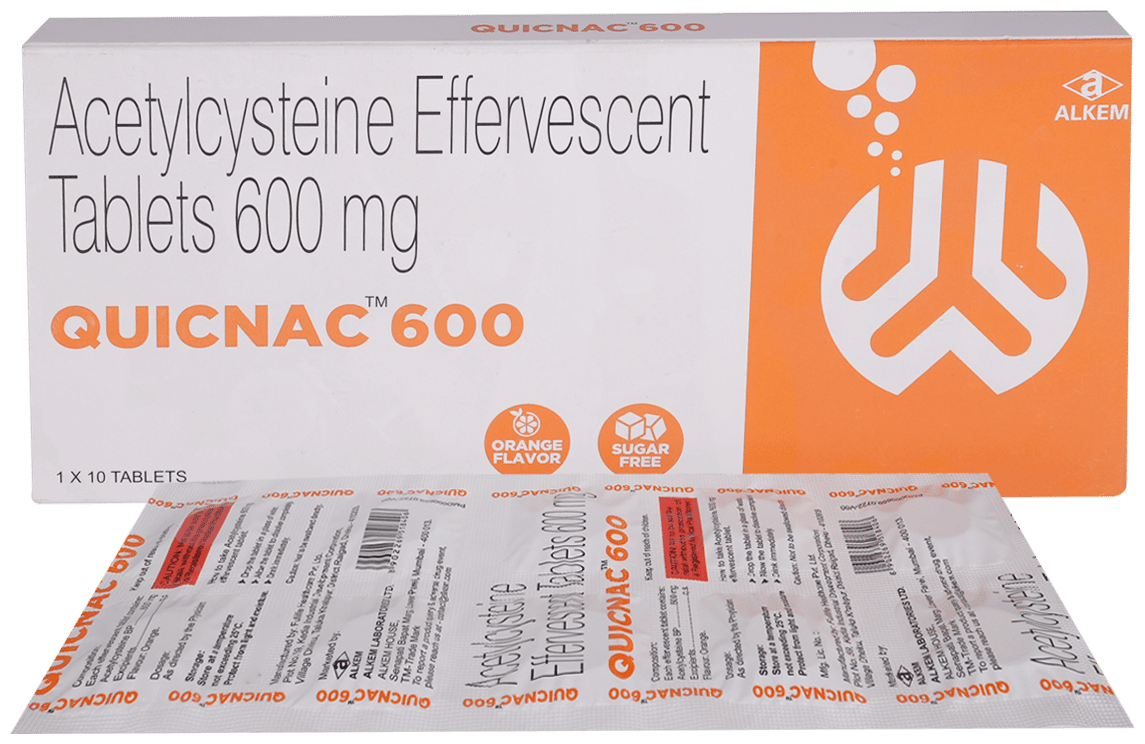 Quicnac 600 Effervescent Tablet Orange Sugar Free