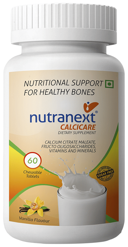 Nutranext Calcicare Tab Calcium, D2, Magnesium & Zinc for Strong Bones, Joints, Muscles Vanilla