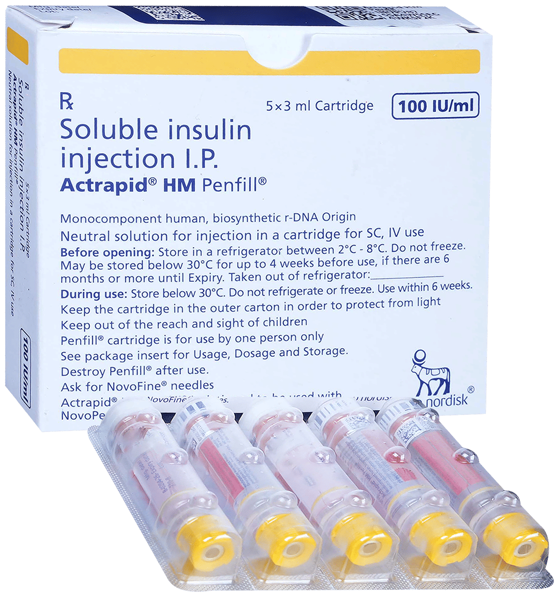 Actrapid HM Penfill (3ml Each)