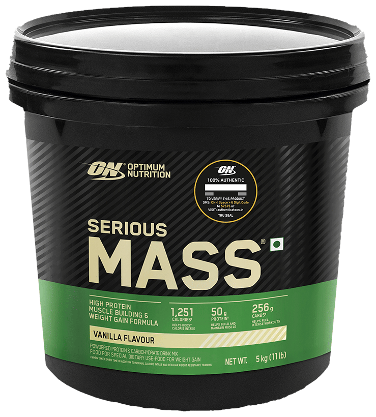 Optimum Nutrition (ON) Serious Mass High Protein for Weight Gain & Muscle Building | Flavour Powder Vanilla