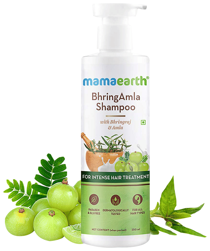 Mamaearth BhringAmla Shampoo for Hair Fall & Hair Care | SLS & Paraben-Free | For All Hair Types