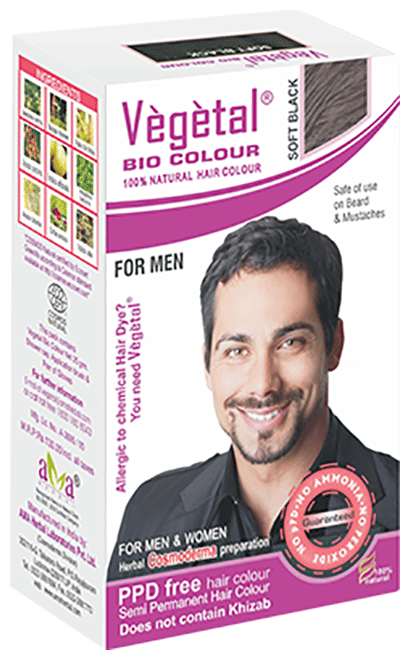 Vegetal Hair Colour for Men Soft Black
